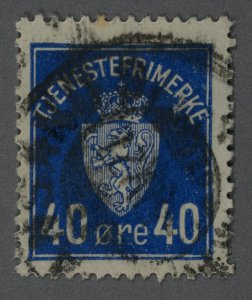 Norway #O40 Used Fine Heavy Date Cancel HRM