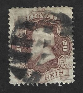 BRAZIL Scott #54 Used 20r Emperor Dom Pedro stamp 2017 CV $3.50