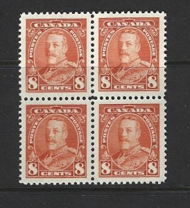 CANADA - #222 - 8c KING GEORGE V PICTORIAL ISSUE BLOCK  MNH