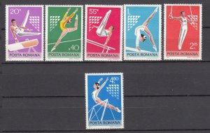 J27656 1977 romania set mh #2731-6 sports