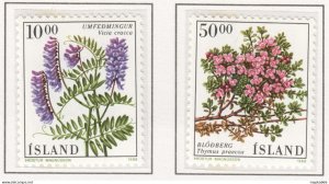 Sp829 1988 Iceland Plants Flowers Michel #689-90 1Set Mnh