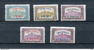 Hungary 1918 First Airmail Sc C1-5 MH Overprint  13083