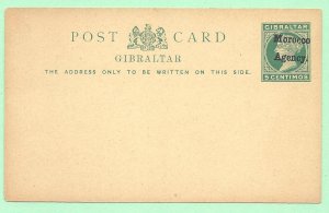 1898 Gibraltar Morocco Agency Postal Card H & G #R-7-a Unused Scarce