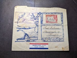 1946 Dutch Curacao Airmail Cover Aruba to Lrolle Netherlands