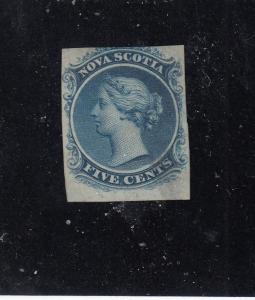 NOVA SCOTIA # 10  F-MNGH THIN 5cts  QUEEN VICTORIA IMPERF CAT VALUE $250