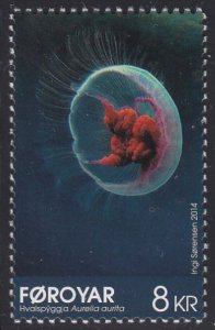 Faroe Islands 2014 MNH Sc #613 8k Aurelia aurita Jellyfish