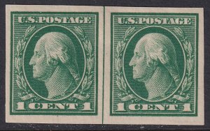 481 U.S. 1916 imperf centerline pair 1¢ issue MLMH CV $2.60