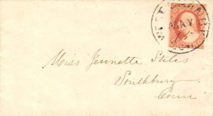 United States Connecticut West Granby c1855 cds  3c Washington 1851 Issue.