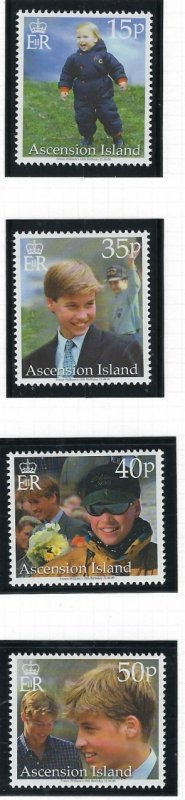 Ascension 755-58 MNH 2000 Prince William 18th Birthday (fe4290)