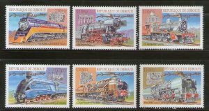 Djibouti 2000 Steam Locomotive Trains Railway Sc 802a-f 6v MNH # 967