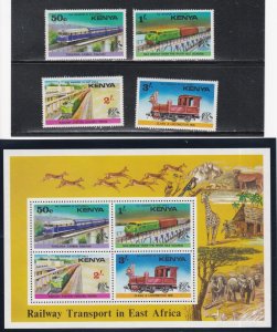 Kenya # 64-67. 67a, Rail Transport of East Africa,  Mint NH, 1/2 Cat.