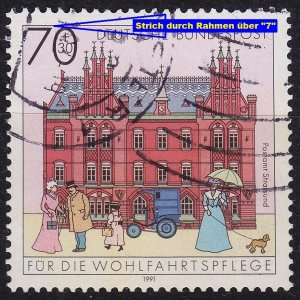 GERMANY BUND [1991] MiNr 1565 F16 ( O/used ) [01] Post Plattenfehler