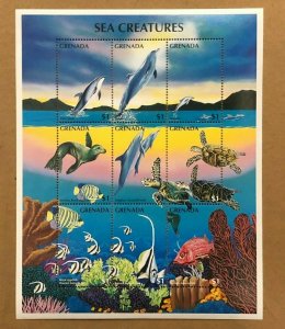 Grenada 1996 - Sea Creatures - Sheet Of 9 - MNH
