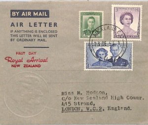 NEW ZEALAND 1953 FDC Air Letter *ROYAL VISIT* First Day IMPRINT Auckland PJ84