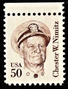 US 1869 MNH VF 50 Cent Chester W. Nimitz WWII Admiral Overall Tagg, Shiny Gum