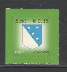 Estonia Sc 588 2008 Valgamaa Arms stamp mint NH
