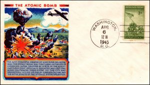 6 Aug 1945 Staehle WWII Patriotic Multicolor The Atomic Bomb Unaddressed