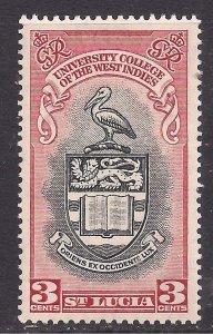 St Lucia 1951 KGV1 3ct Inauguration BWI Uni College MM SG 164 ( D799 )