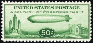 C18, Mint VF NH 50¢ Airmail Zeppelin Stamp - Stuart Katz