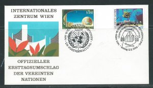 UN Vienna  97-8 1990 Trade Center Painting FDC Vienna Hea...