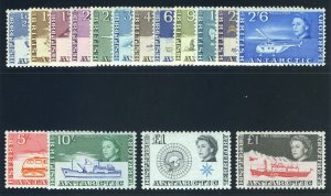 British Antarctic Territory 1963 QEII set complete MNH. SG 1-15a. Sc 1-15,24.