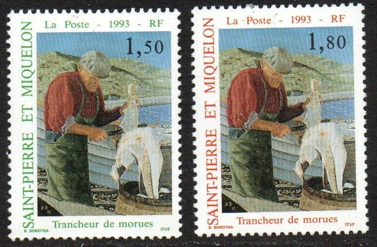 St. Pierre & Miquelon Sc #589-590 Mint Hinged