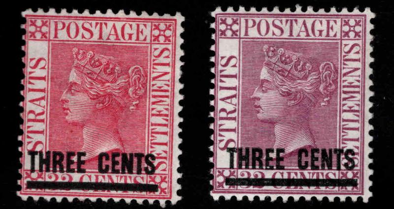 Straits Settlements Scott 73-74 MH*,1894 - 1895 set