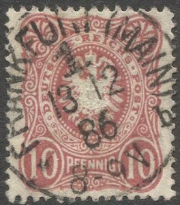 GERMANY 1880 10pf Used, Sc 39 VF, FRANKFURT (MAIN) cancel