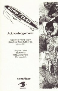 USPS Goodyear Blimp Eagle 2nd Day Ceremony Program #2705-2709 Wild Animals 1992  