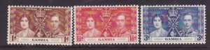 Gambia-Sc#129-31- id9-unused og NH KGVI set-Coronation-Omnibus-1937-any rainbow