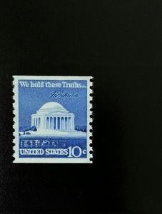 1973 10c Jefferson Memorial, We hold these Truths, Coil Scott 1520 Mint F/VF NH