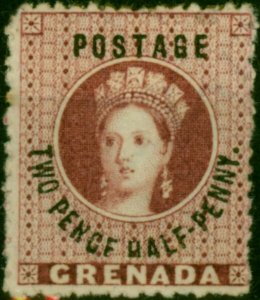 Grenada 1881 2 1/2d Rose-Lake SG22d 'PENCF' Error Fine MM
