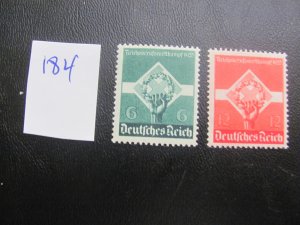 GERMANY 1936 MNH SC 454-455 SET VF/XF 25 EUROS (184)