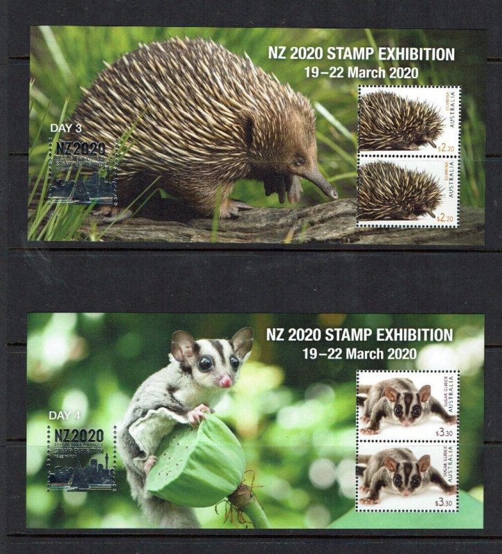 Australia: 2020,  NZ 2020, FIAP International Stamp Exhibition, Auckland, 4 M/S,