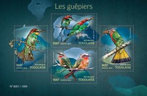 TOGO 2015 SHEET BEE EATERS BIRDS tg15403a