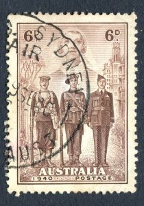Australia 1940. Imperial Forces. 6d brown purple. Used. SG199.