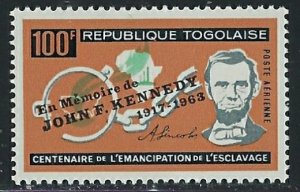 Togo C41 MNH 1964 John F Kennedy overprint on Abraham Lincoln issue