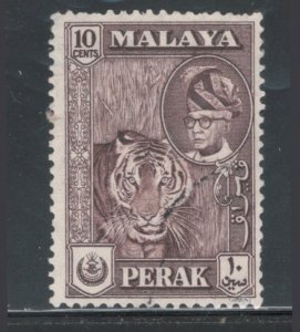 Malaya States - Perak 1957 Sultan Yussuf Izuddin Shah 10c Scott # 132 Used