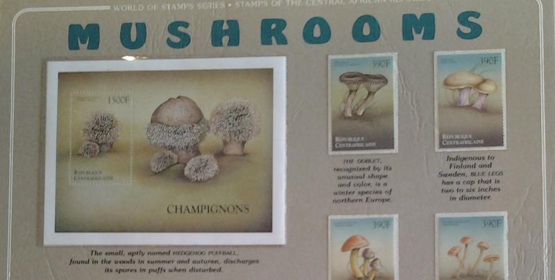 Central  African Republic - Mushrooms stamp lot collection - (1569)