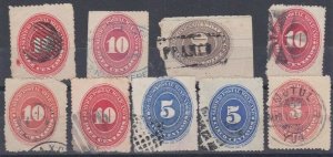 MEXICO 9 various middle period issues - postmark interest...................V646 