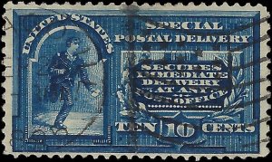 VEGAS - 1894 10c Special Delivery - Sc# E4 - Verified No WM - Small Thin - Read