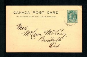 CNc 1900 Postal Card QV Leaf 1 cent Advt. Mc Arthur Cornville & Co. Paints Glues