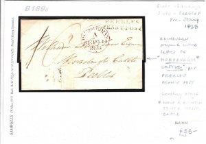 GB SCOTLAND Edinburgh Prepaid EL Horsburgh Castle Peebles Penny Post 1828 B189b