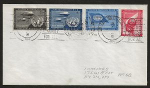 Just Fun Cover United Nations #c3,c4,c6,c7 on MAY/1/1964 Cover (my5567)