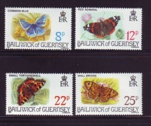 Guernsey Sc 218-221 1981 Butterflies & Moths stamp set mint NH