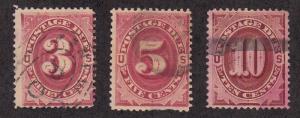 United States - 1891 - SC J24-26 - Used - J25 perfs, J26 stain, sm crease
