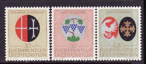 Liechtenstein-Sc#486-8-unused NH set-Arms of Ecclesiastic