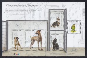 Canada Scott 2636 MH Souv. Sheet - Animal Adoption