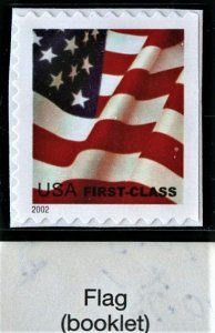 SCOTT 3636 AMERICAN FLAG DIE CUT 10.5 X 10.75-LARGE 2002  BOOKLET (MNH) MOUNTED