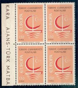 TURKEY EUROPA1966 ERROR OF COLOR 130 KURUS Blo4	